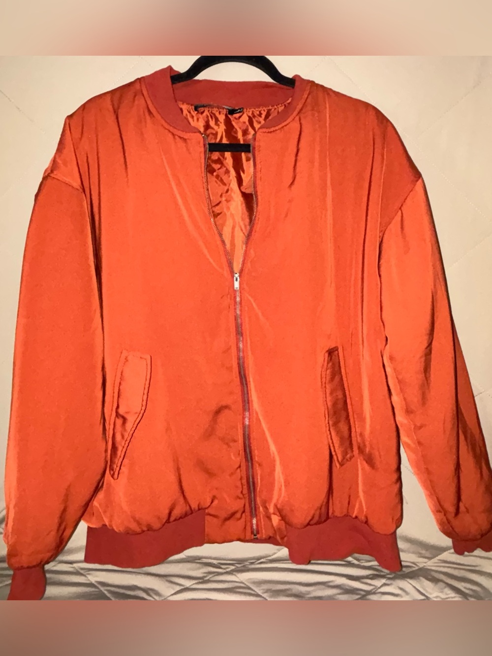 Doe & Rae Orange Bomber Jacket